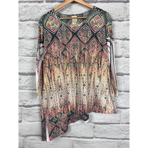 JESS & JANE Women's L Gemma Asymmetric Geometric Rhinestone Embellished Tunic - Picture 11 of 11